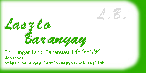 laszlo baranyay business card